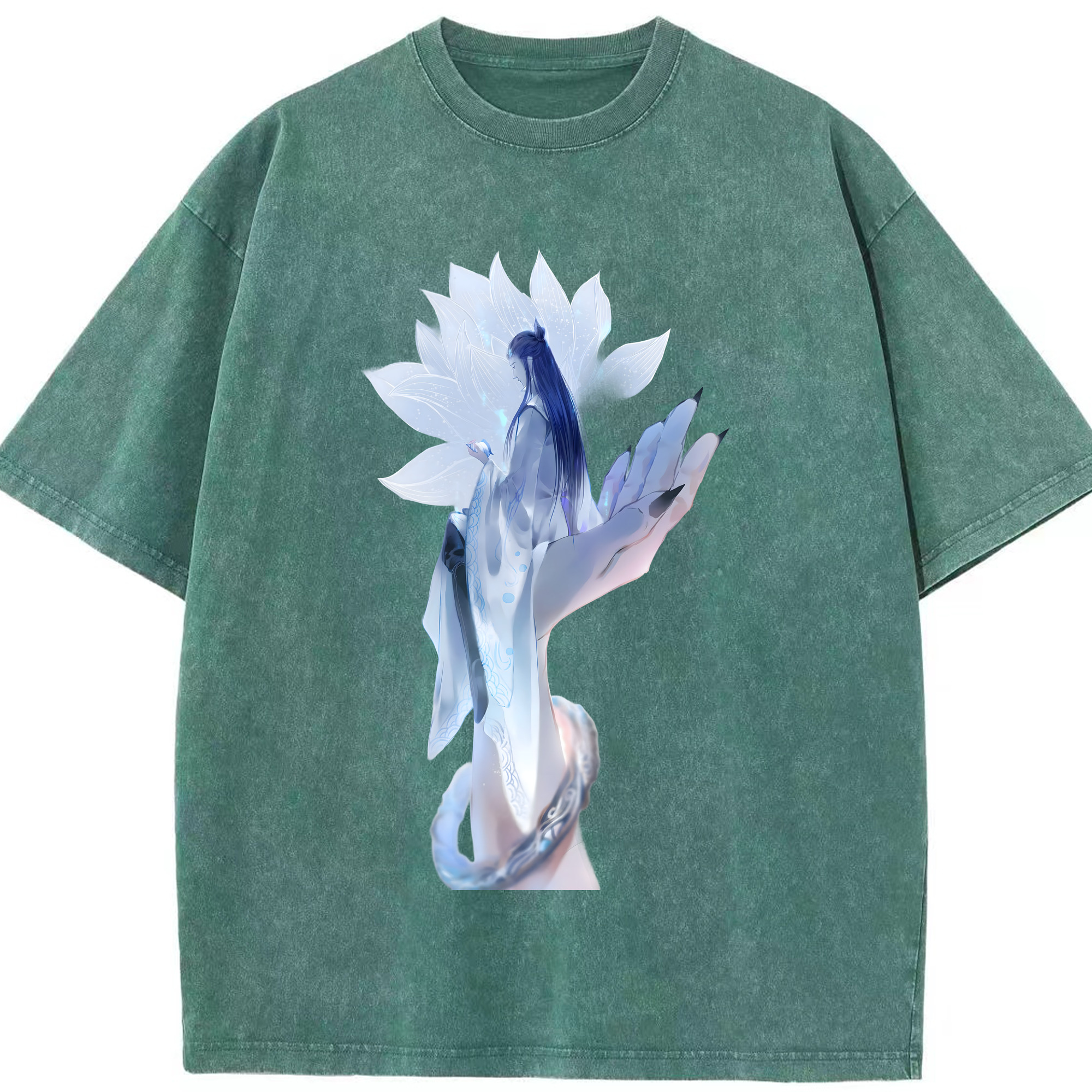 （画像用） Ne Zha 2 ナタ 魔童の大暴れ 綿100% ヴィンテージ風 半袖Tシャツ（フロントプリント）